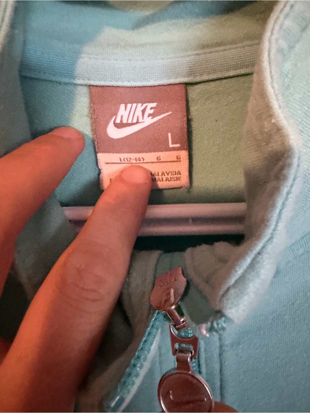 Nike Light Teal Zip-Up Hoodie - Mint